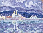 Paul Signac storm oil painting